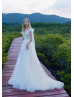Beaded Ivory Lace Tulle Flowing Wedding Dress Beaded Ivory Lace Tulle Flowing Wedding Dress